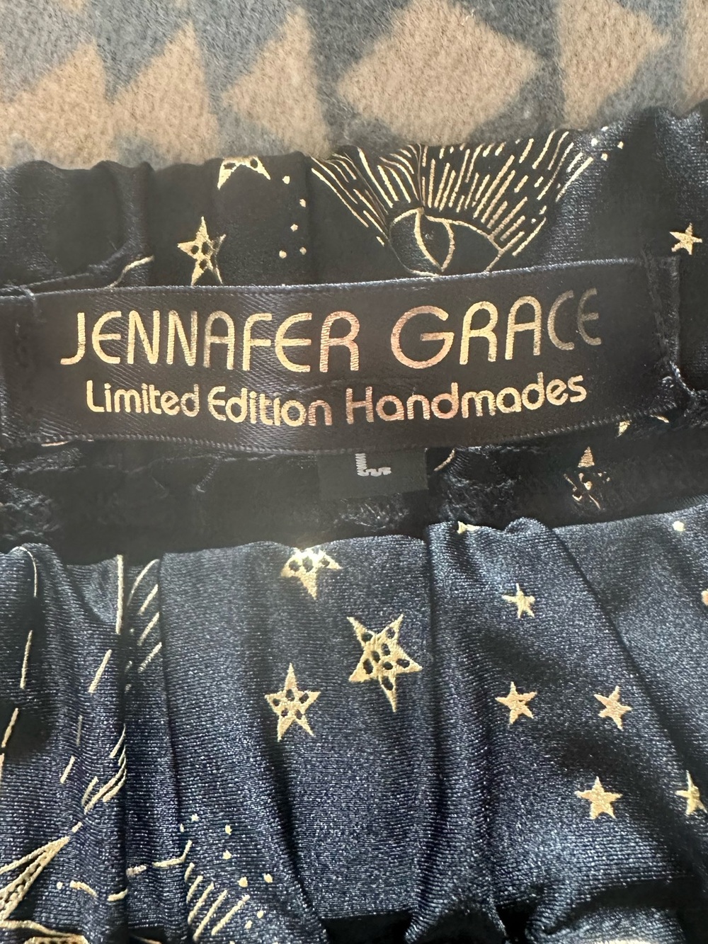 Jennafer Grace Celestia Palazzo Pants Black & Gold Celestial Large - Picture 5 of 5